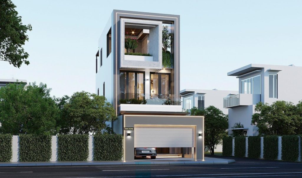 Bố trí nhà phố 1 trệt 2 lầu