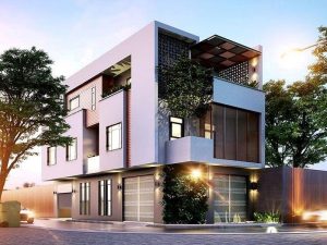 Nhà phố căn góc 2 mặt tiền kiểu hiện đại