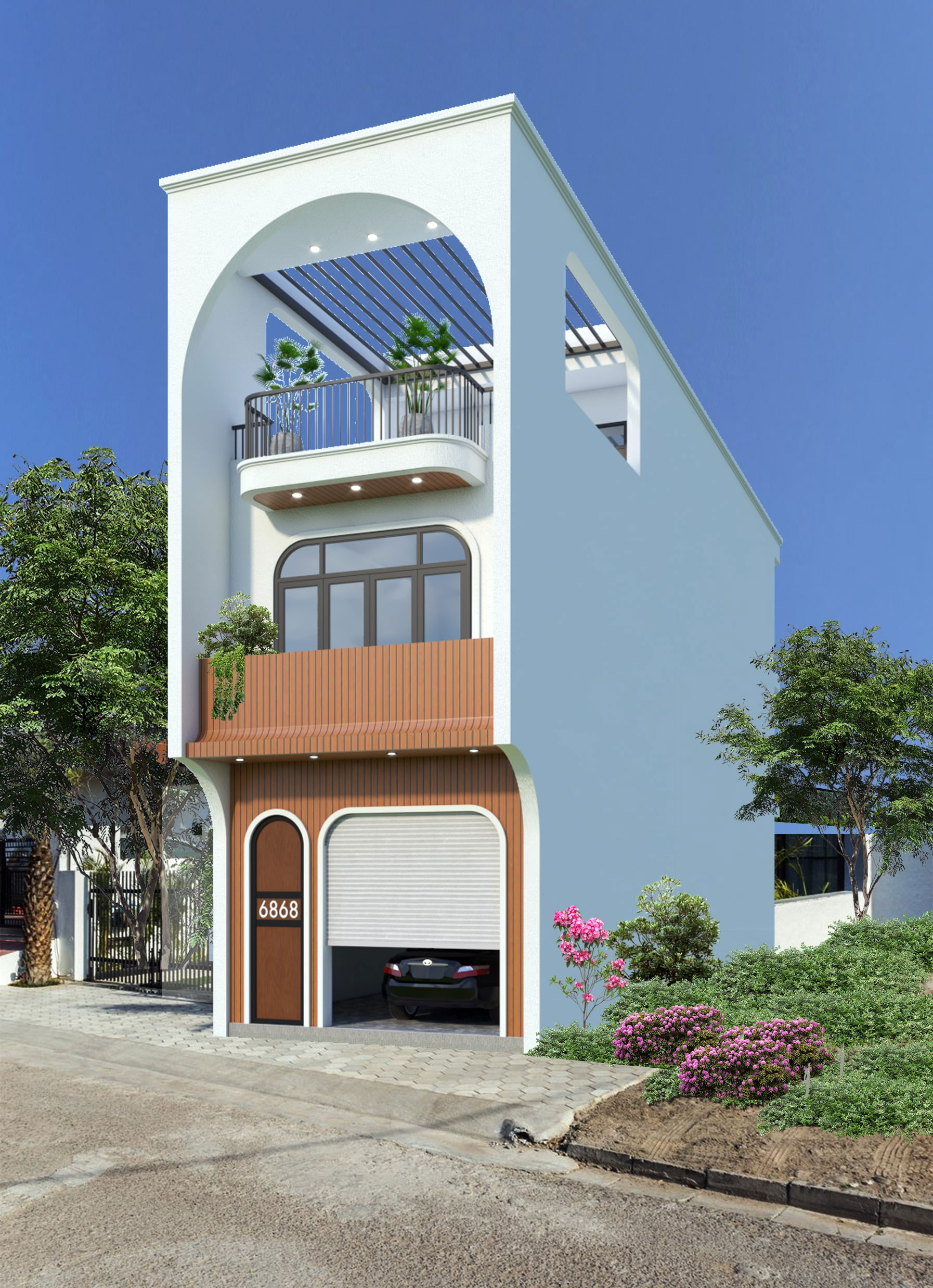 Bố trí nhà phố 1 trệt 2 lầu